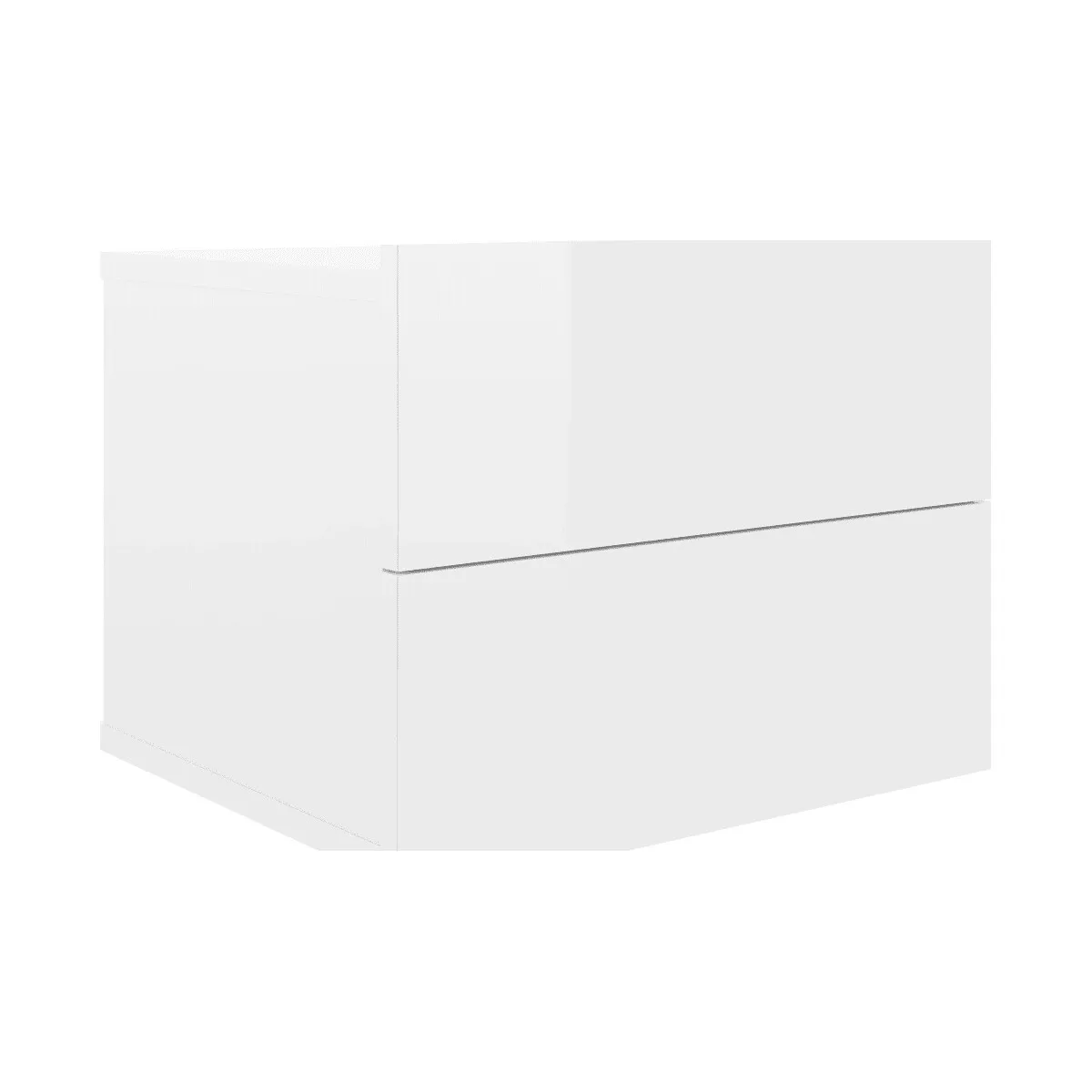 Mesita de noche madera contrachapada blanco brillo 40x30x30cm