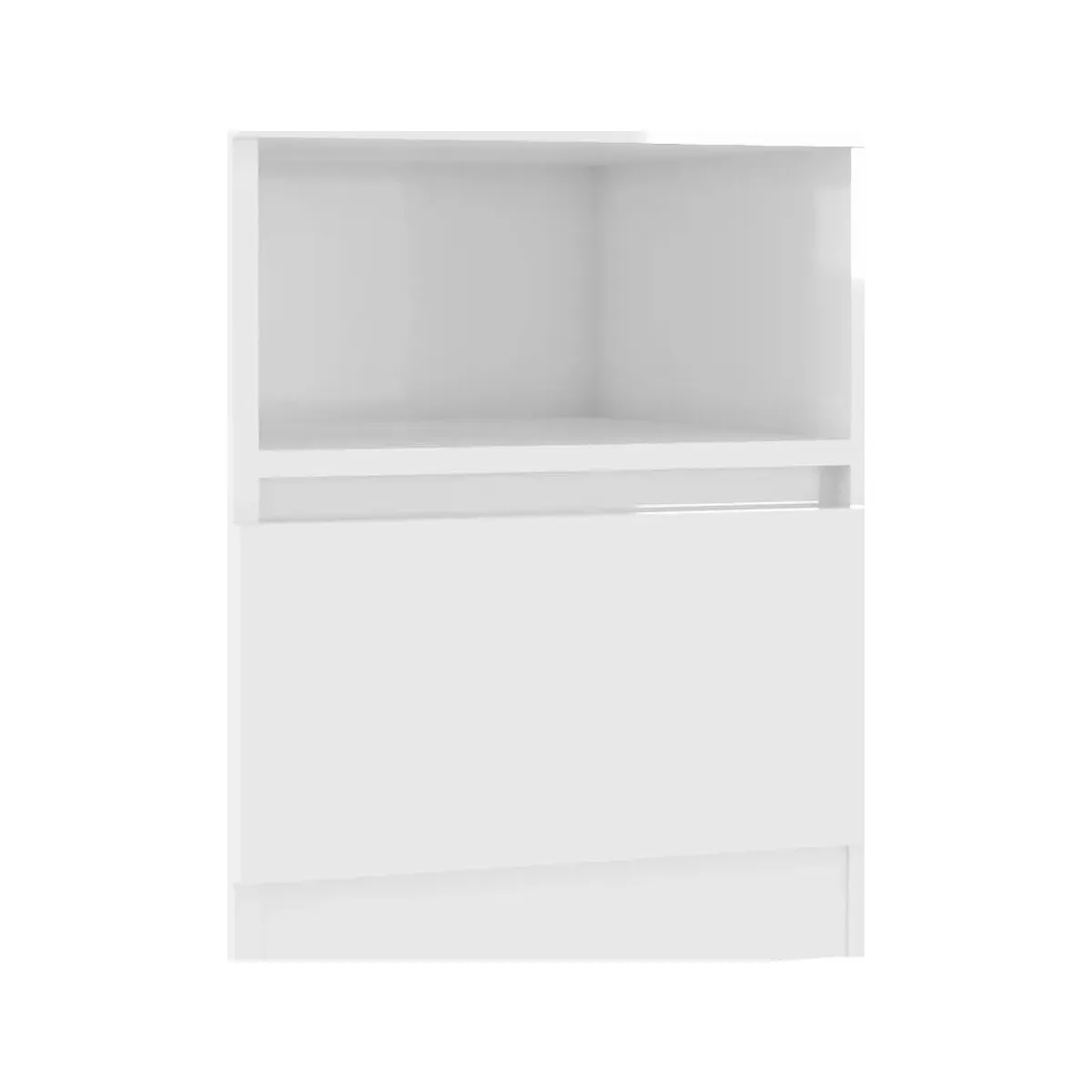 Mesita de noche madera contrachapada blanco brillo 40x40x50 cm