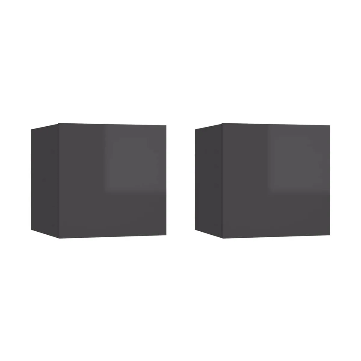 Mesitas de noche 2 unidades gris con brillo 30,5x30x30 cm