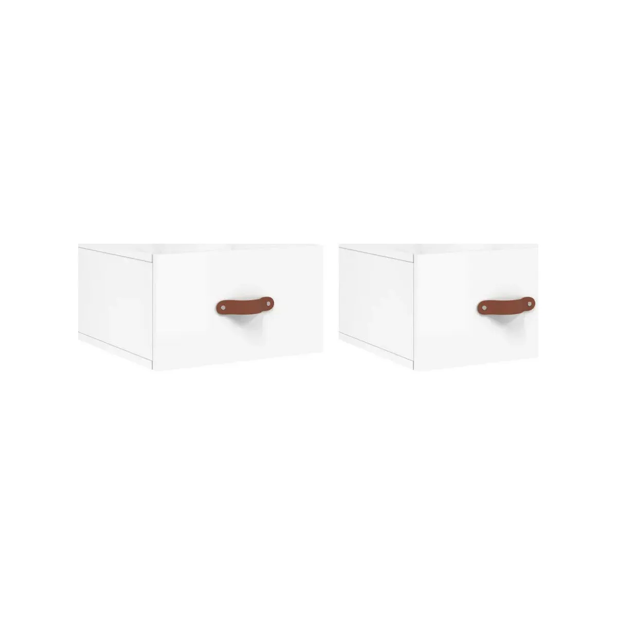 Mesitas de noche de pared 2 uds blanco brillo 35x35x20 cm