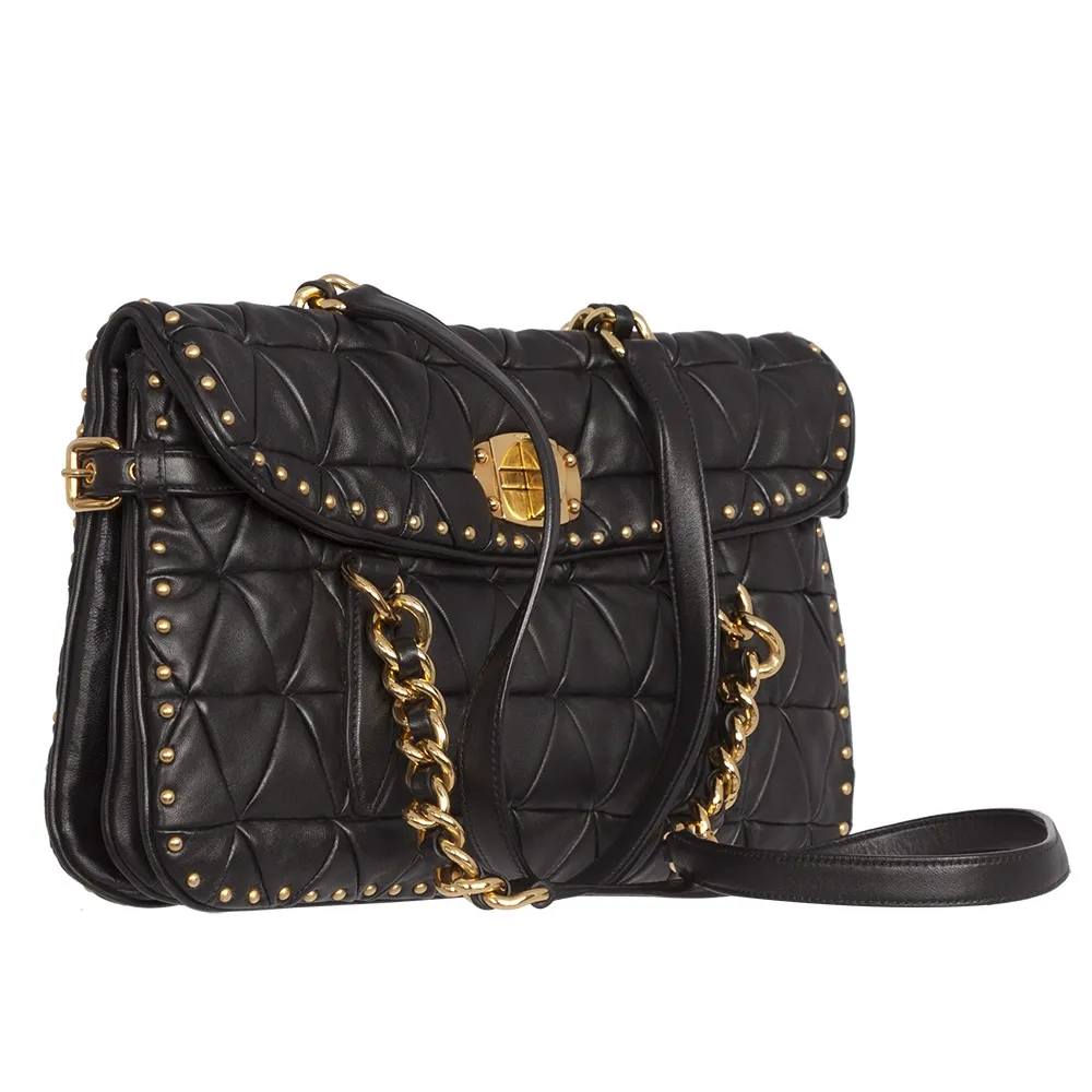 Miu Miu Bolso Acolchado Negro
