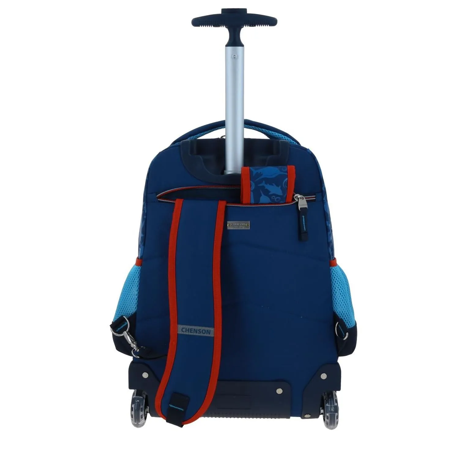 Mochila Con Ruedas Grande Azul Para Nio Chenson Sharky
