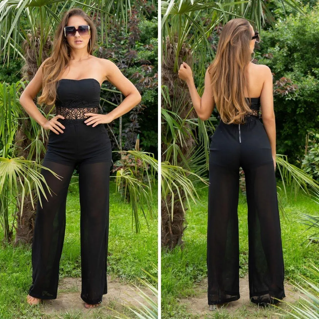 Mono corto con transparencias negro