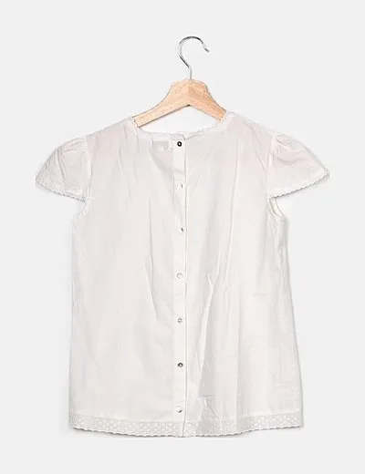 Neck & Neck Blusa blanca detalle textura
