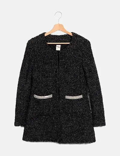 NoName Chaqueta gris glitter textura