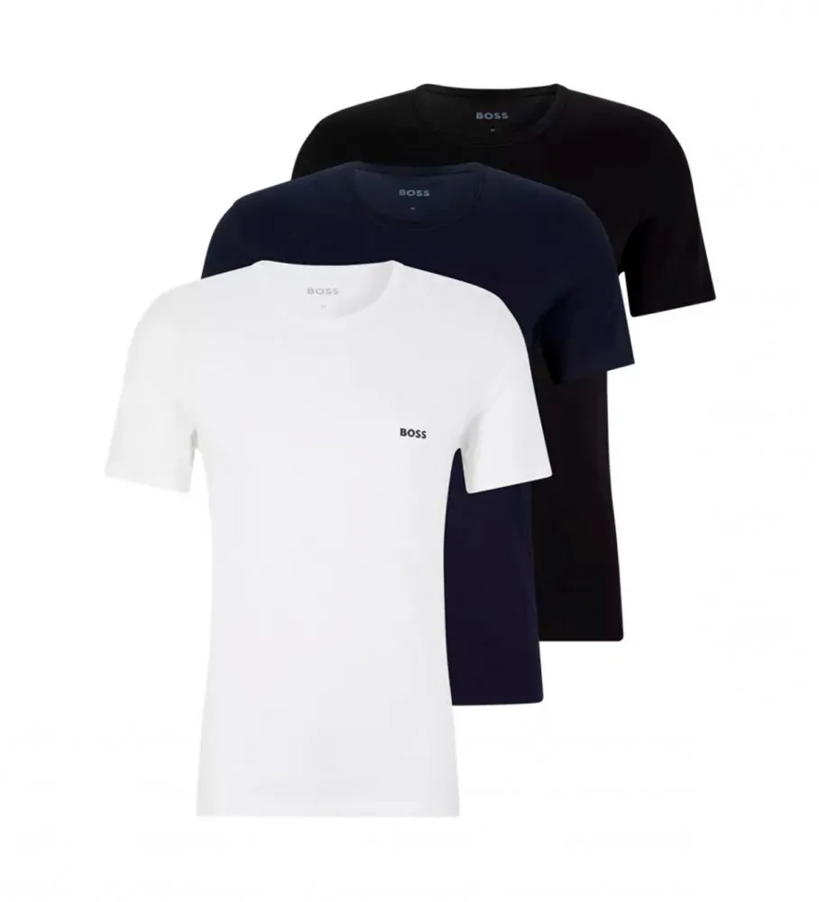 Pack 3 Camisetas RN Clásico negro, azul, blanco