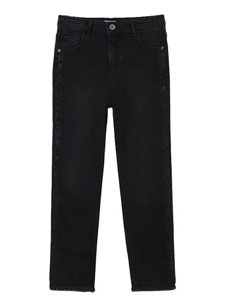 Pantalon Vaquero Mayoral Tiro Alto Negro Para Niña