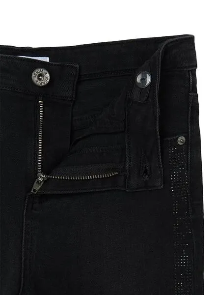 Pantalon Vaquero Mayoral Tiro Alto Negro Para Niña