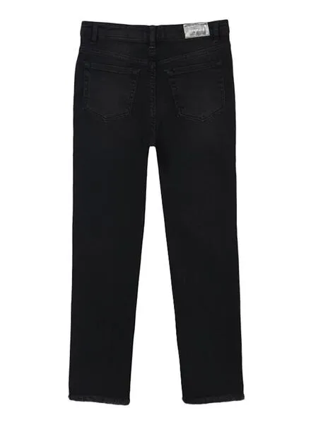 Pantalon Vaquero Mayoral Tiro Alto Negro Para Niña