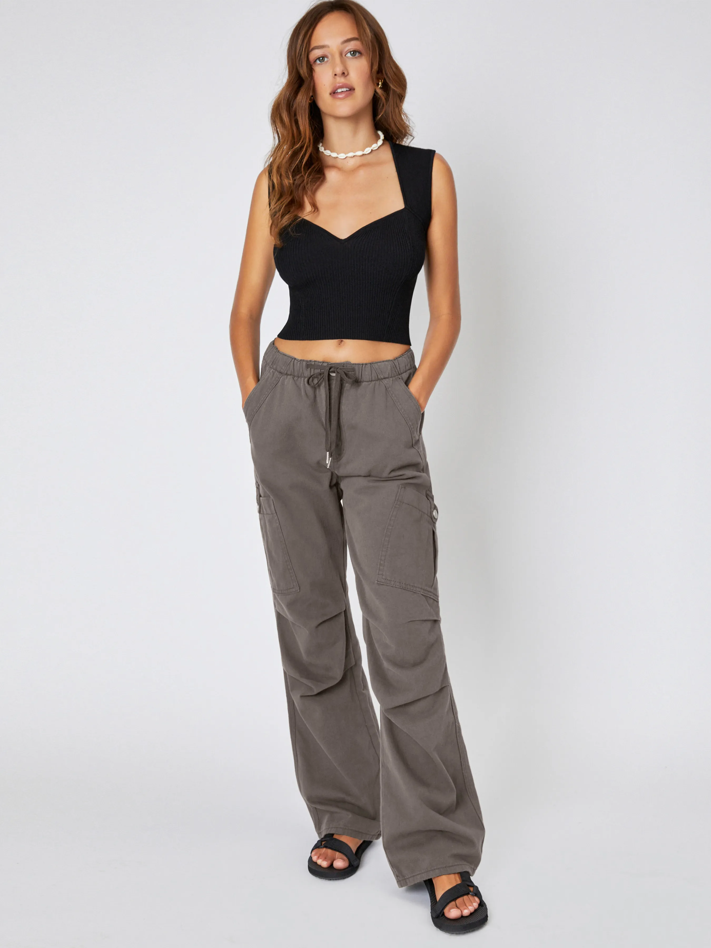  Pantalones Cargo de Denim con Cordón