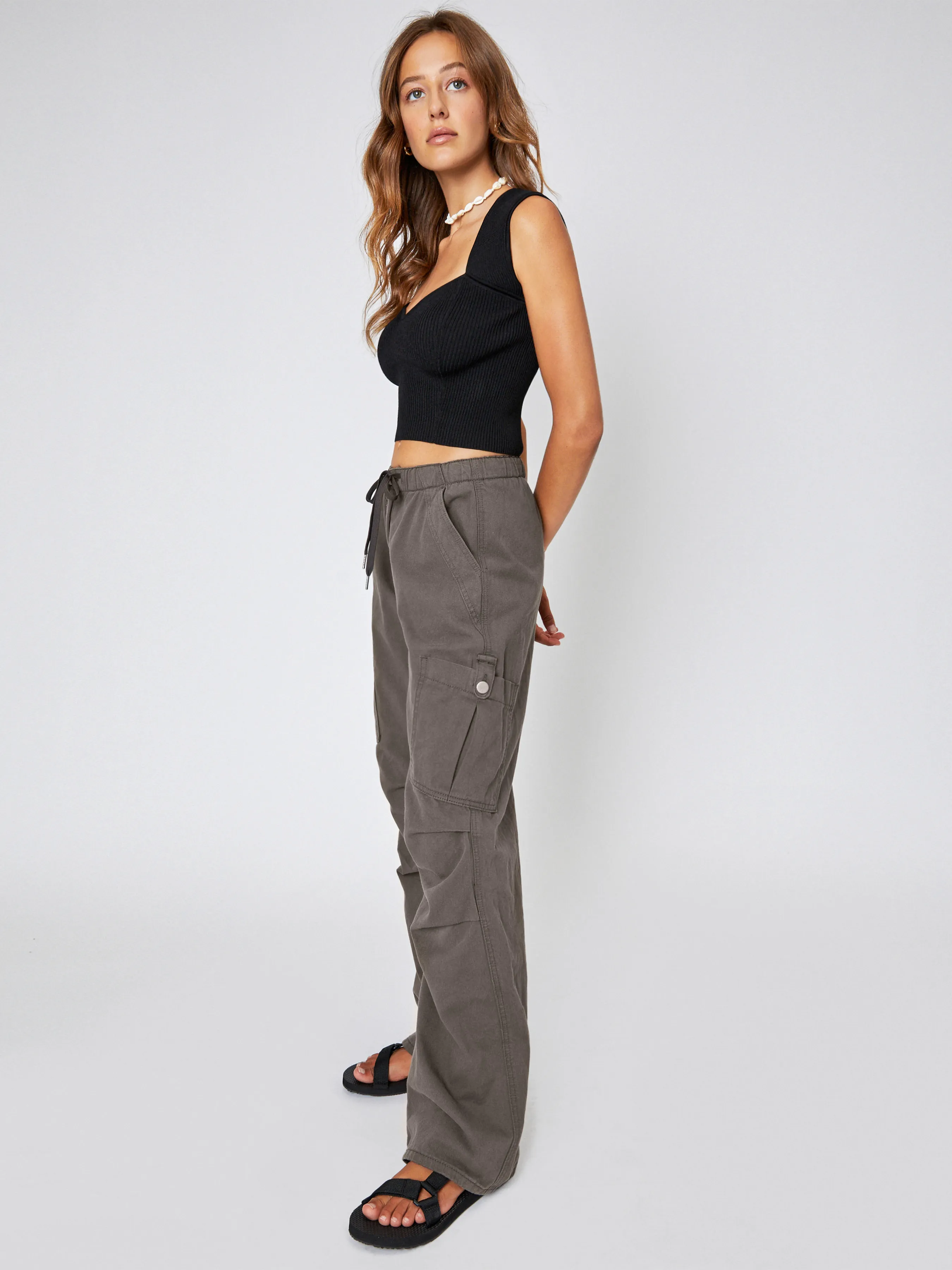  Pantalones Cargo de Denim con Cordón