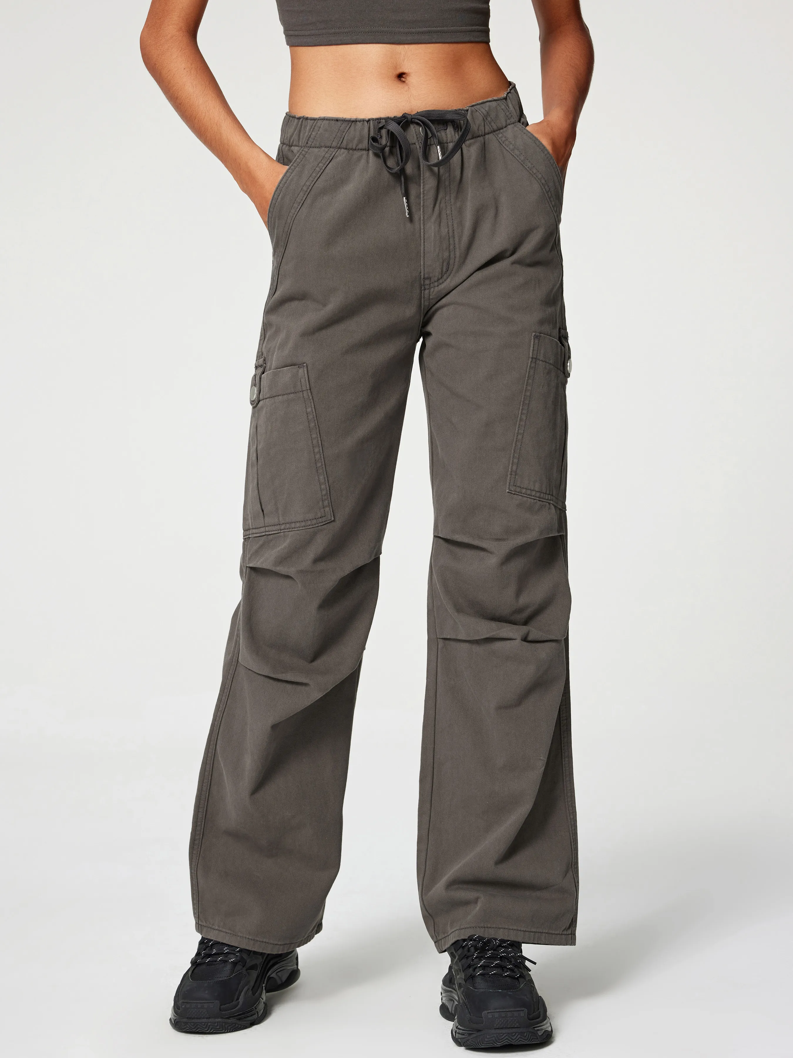  Pantalones Cargo de Denim con Cordón