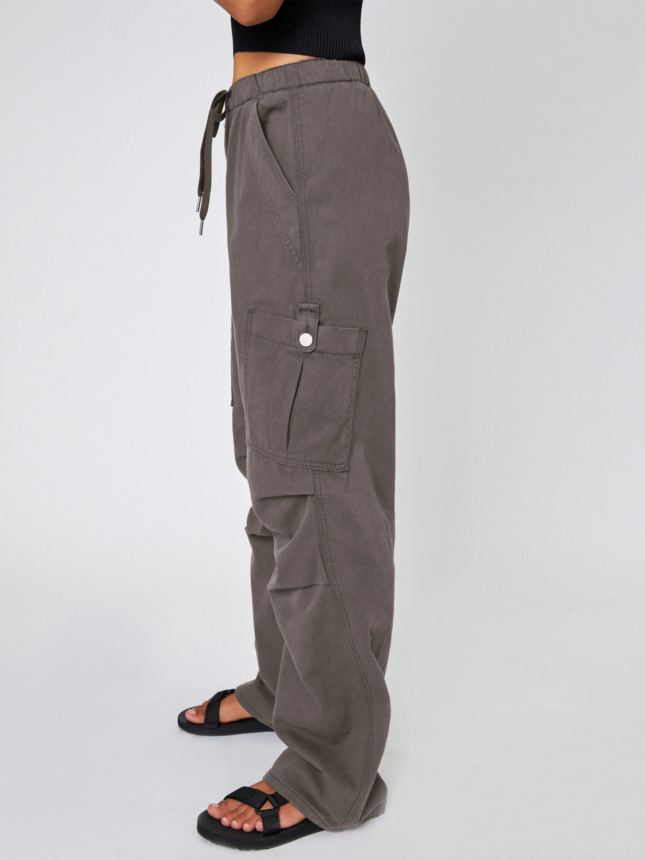  Pantalones Cargo de Denim con Cordón