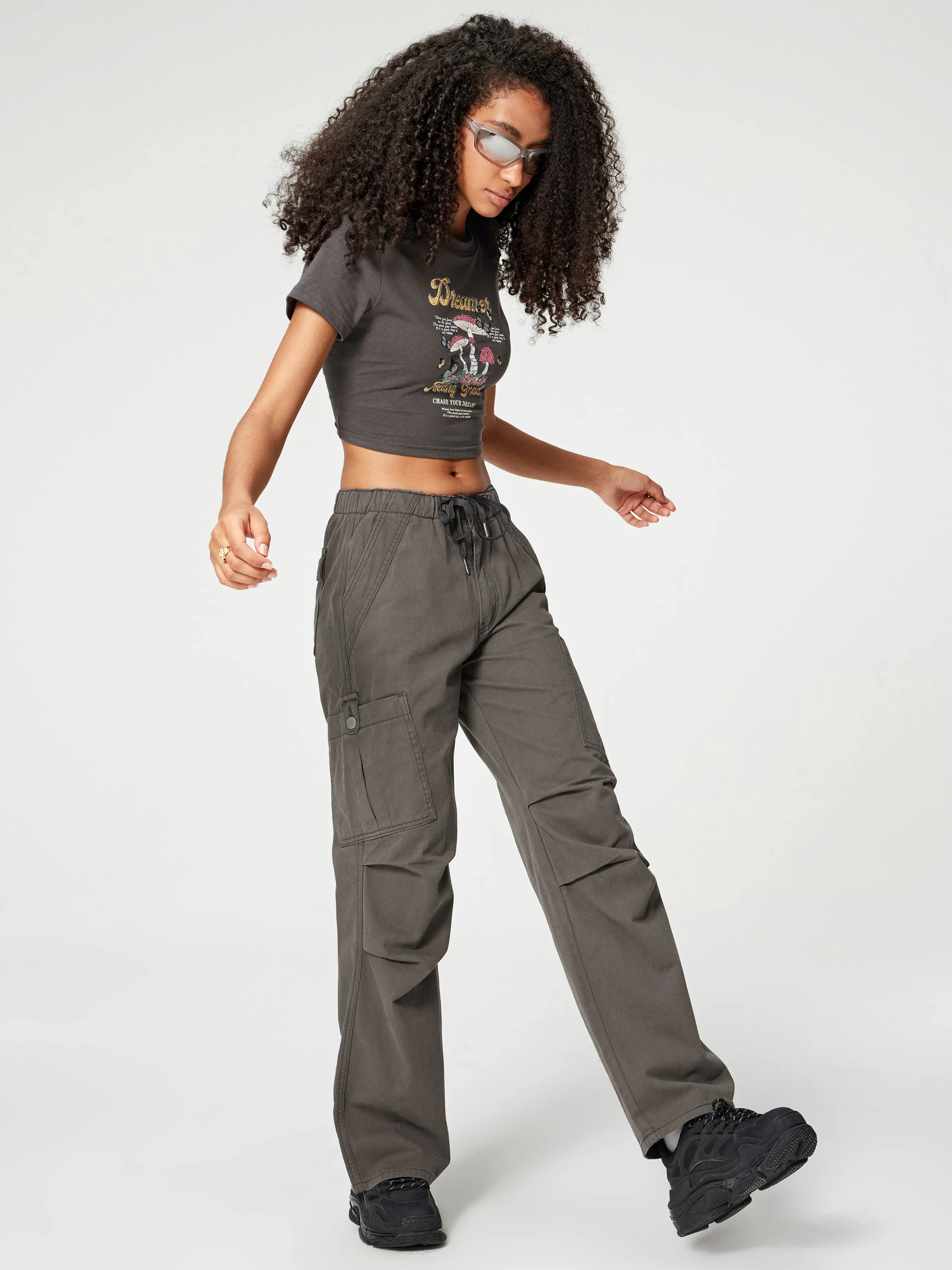  Pantalones Cargo de Denim con Cordón