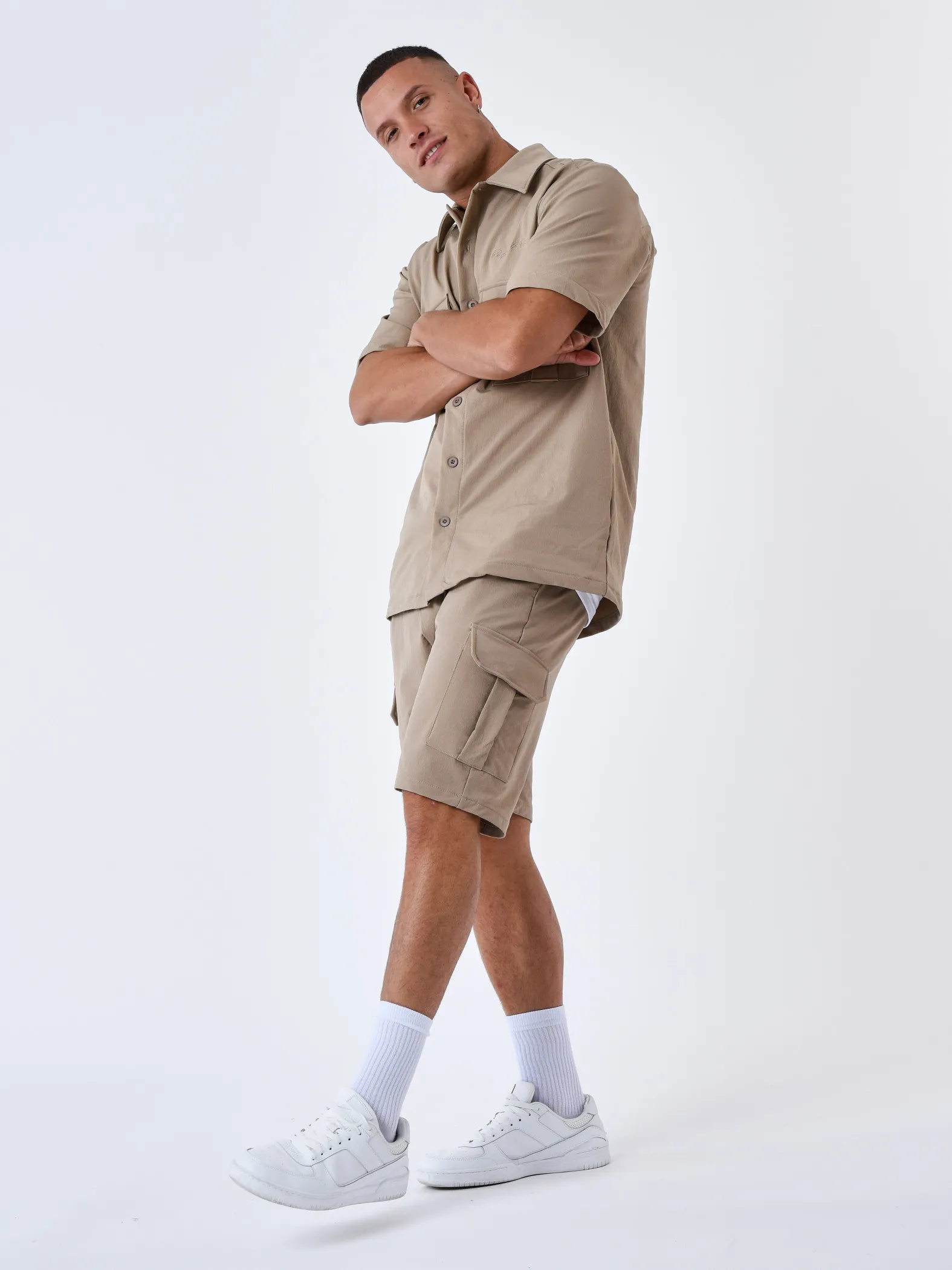 Pantalones cortos lisos con textura