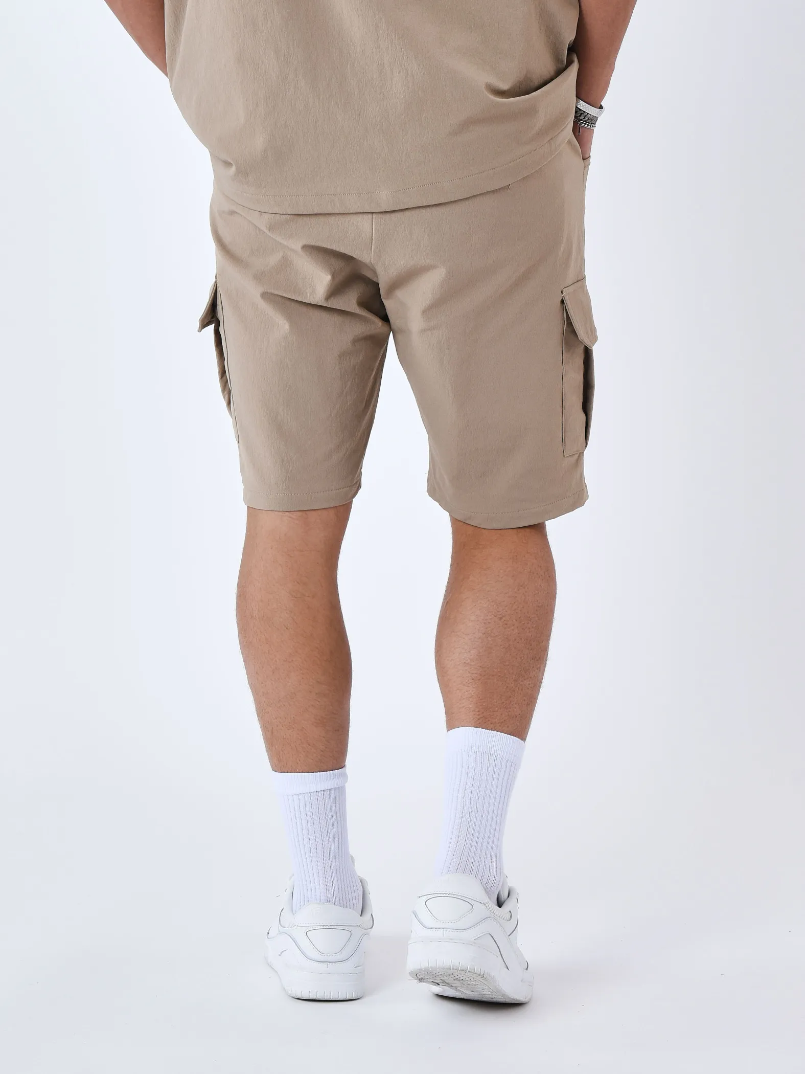 Pantalones cortos lisos con textura