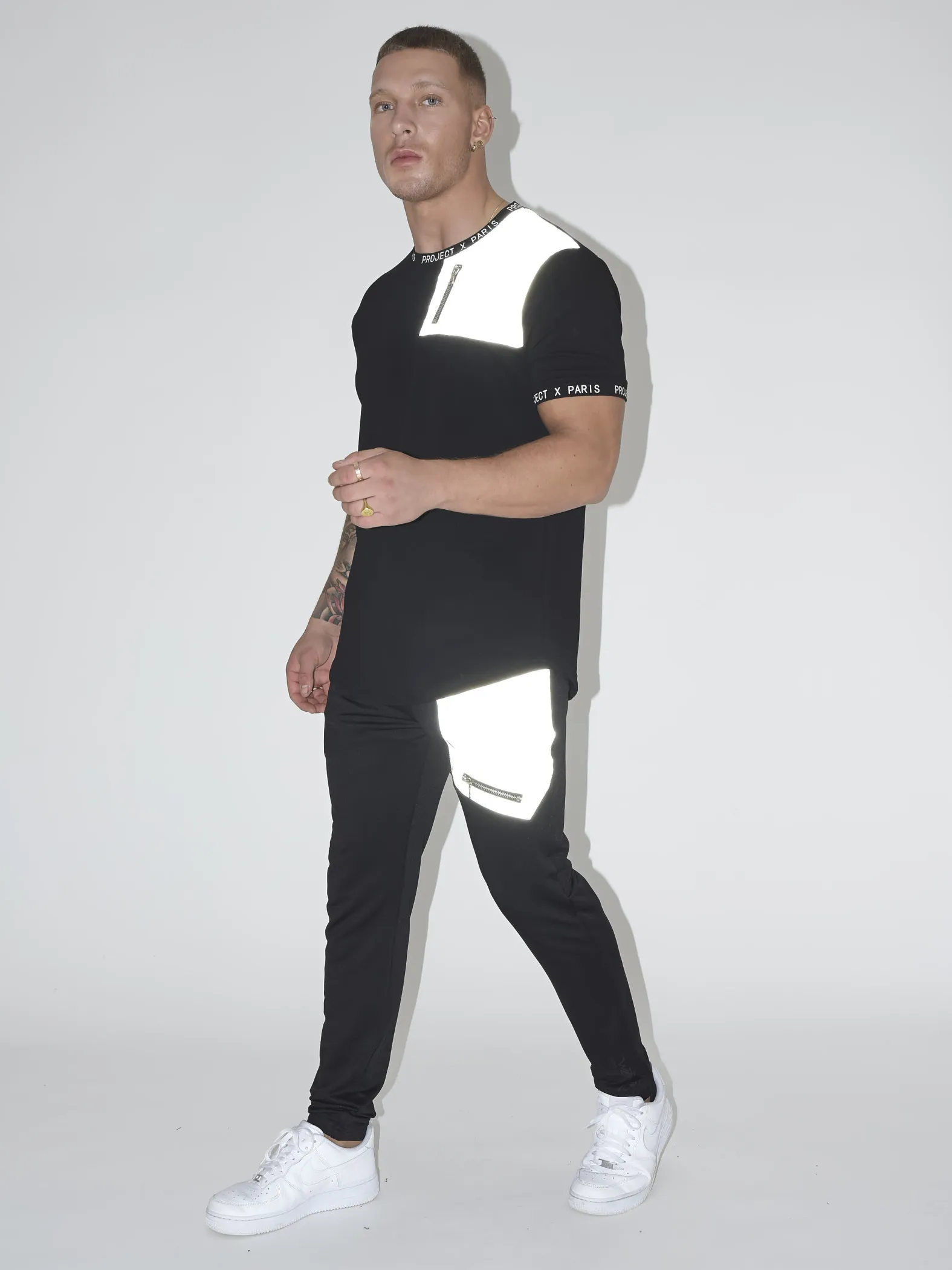 Pantalón con canesú militar reflectante