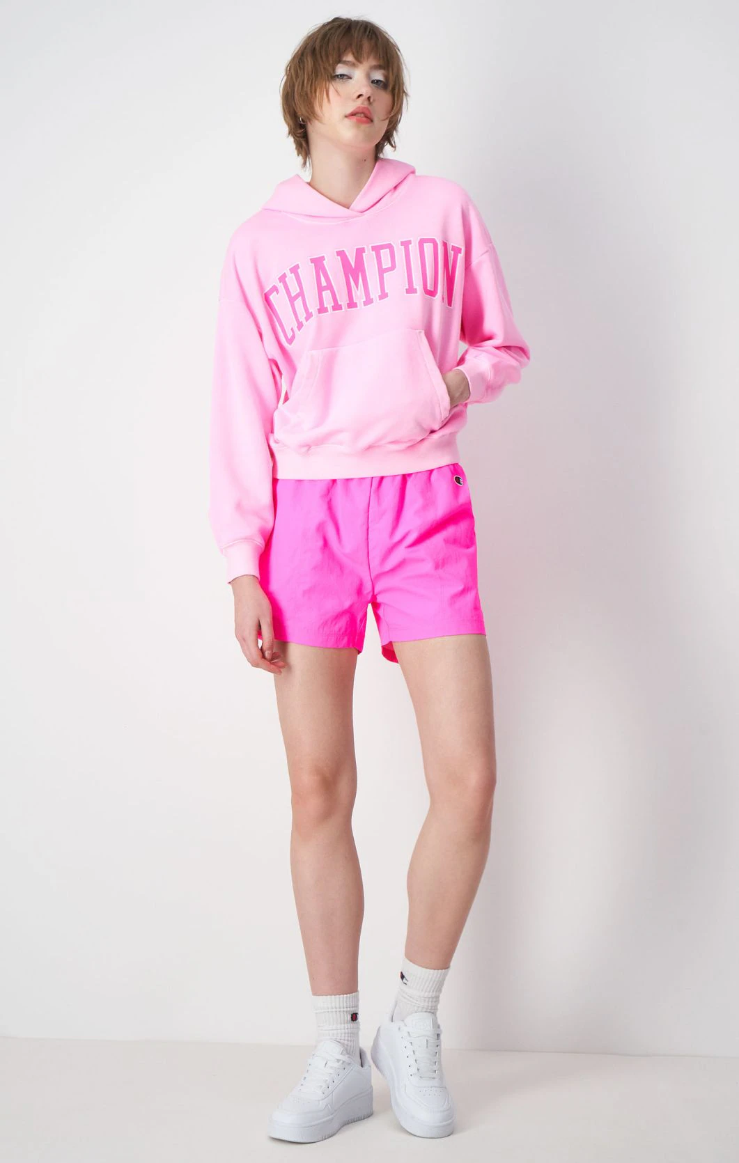 Pantalón corto CHAMPION Short mujer cintura elástica racer Ref. 116089 CHA PF005 Rosa fluor