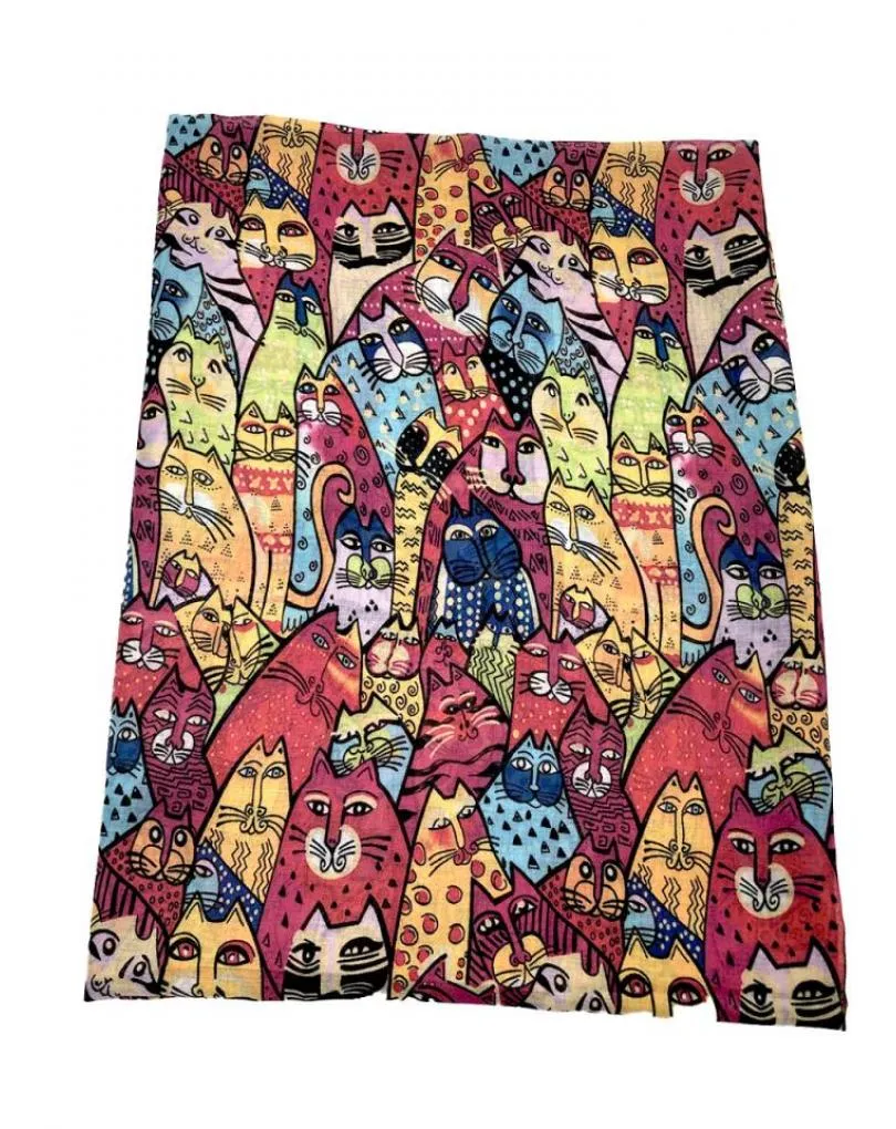 PAÑUELOS PARA MUJER DE GATOS VISTOSOS TEXTURA FINA