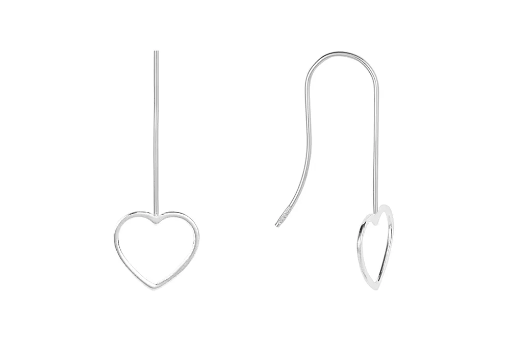 Pendientes Plata Hilo con Corazón