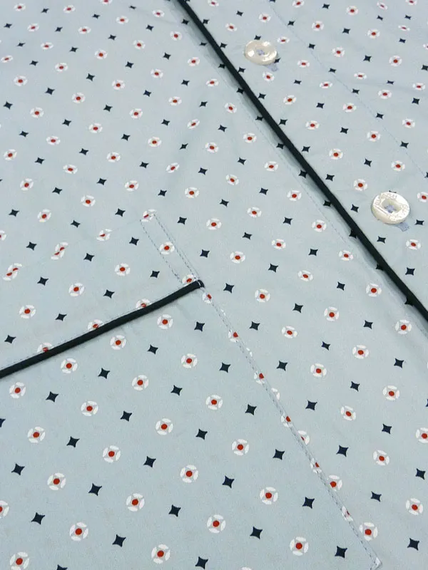 Pijama Guasch clásico en corto de Tela con Topitos corbateros (sin cuello)