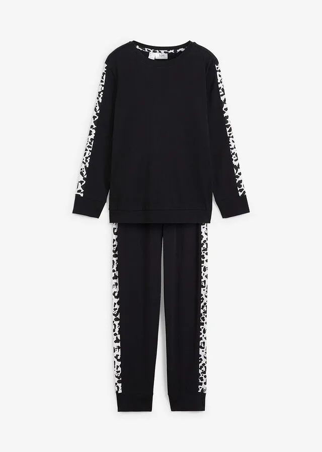 Pijama Negro estampado