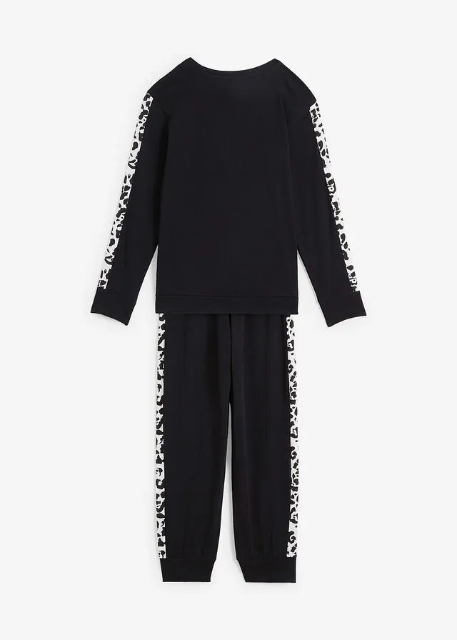 Pijama Negro estampado