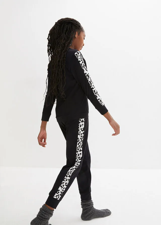 Pijama Negro estampado