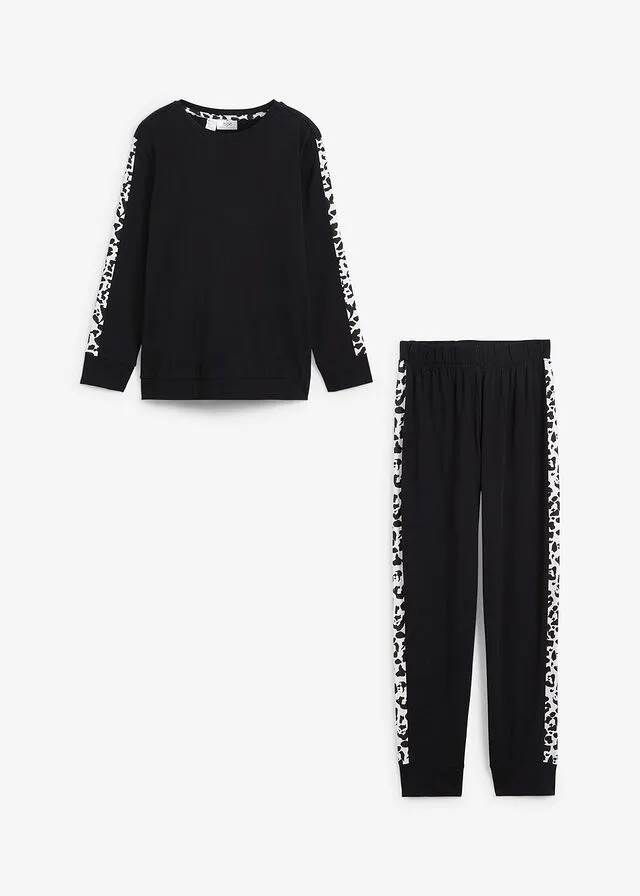 Pijama Negro estampado