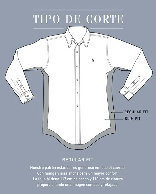 Polo Denim Ralph Lauren Camisa de hombre Regular Fit cuello clásico