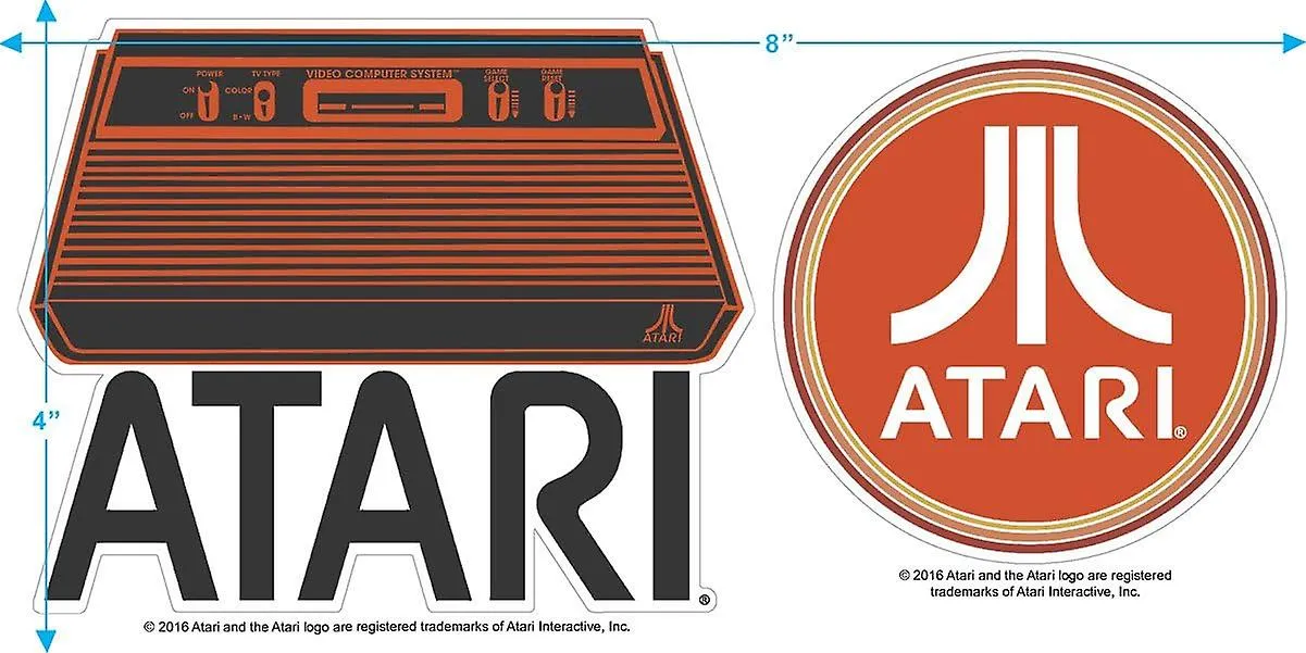 Popfunk Clásico Atari Videojuego Retro Logo Camiseta De Consola De Juegos Vintage Y Pegatinas