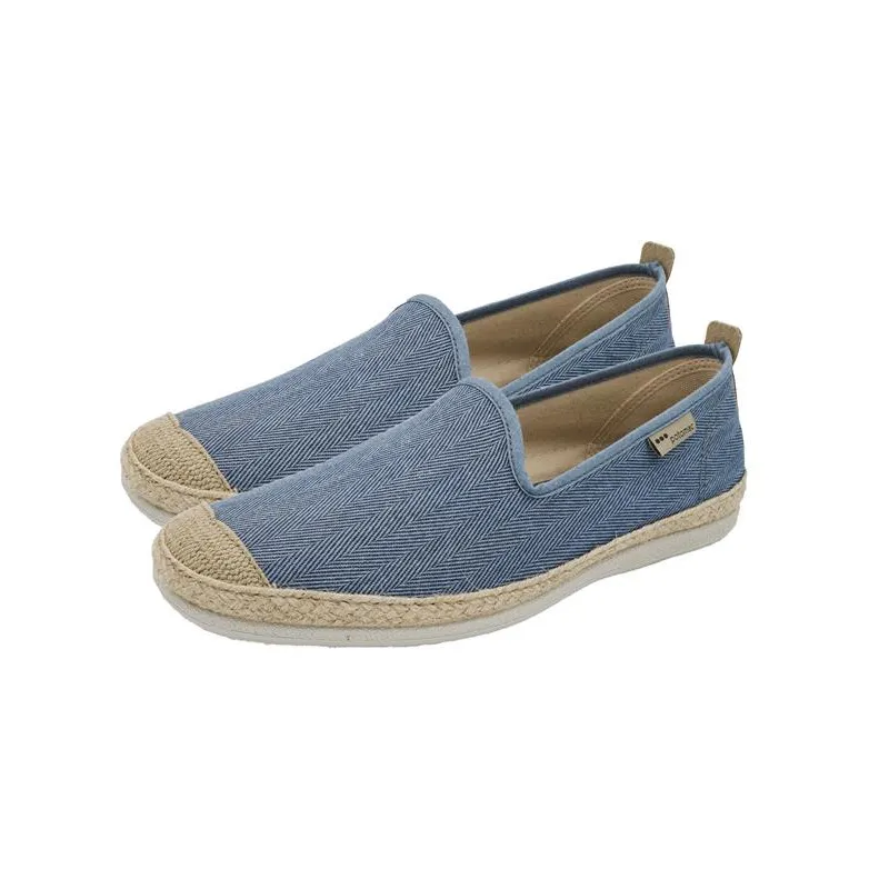 POTOMAC 527 AZUL JEANS  ZAPATILLAS CON TEJIDO EN ESPIGA Y PUNTERA