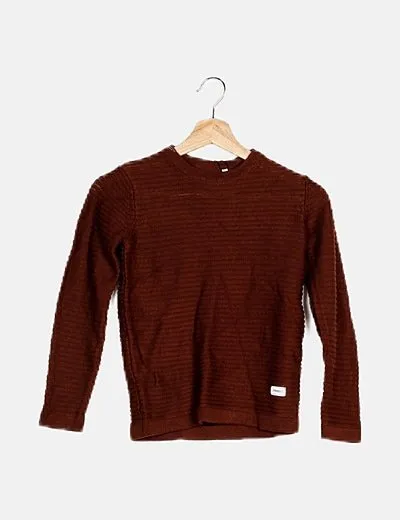 PRODUKT Jersey punto textura granate