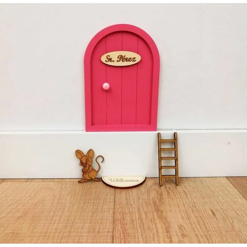 Puerta ratoncito Pérez fresa para niña