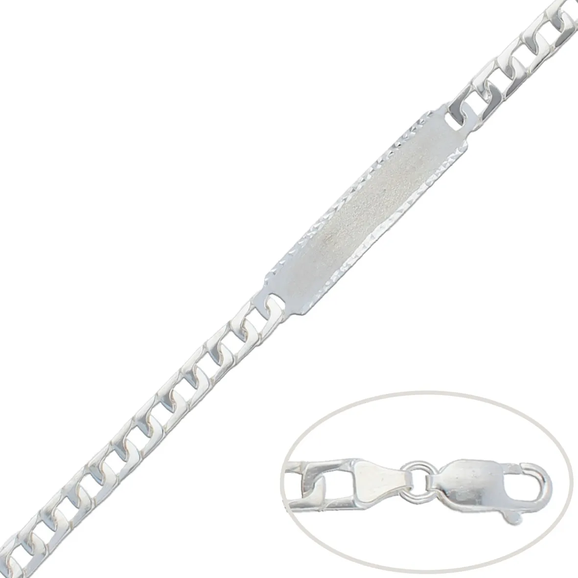 Pulsera con Placa Plata 6,50mm.