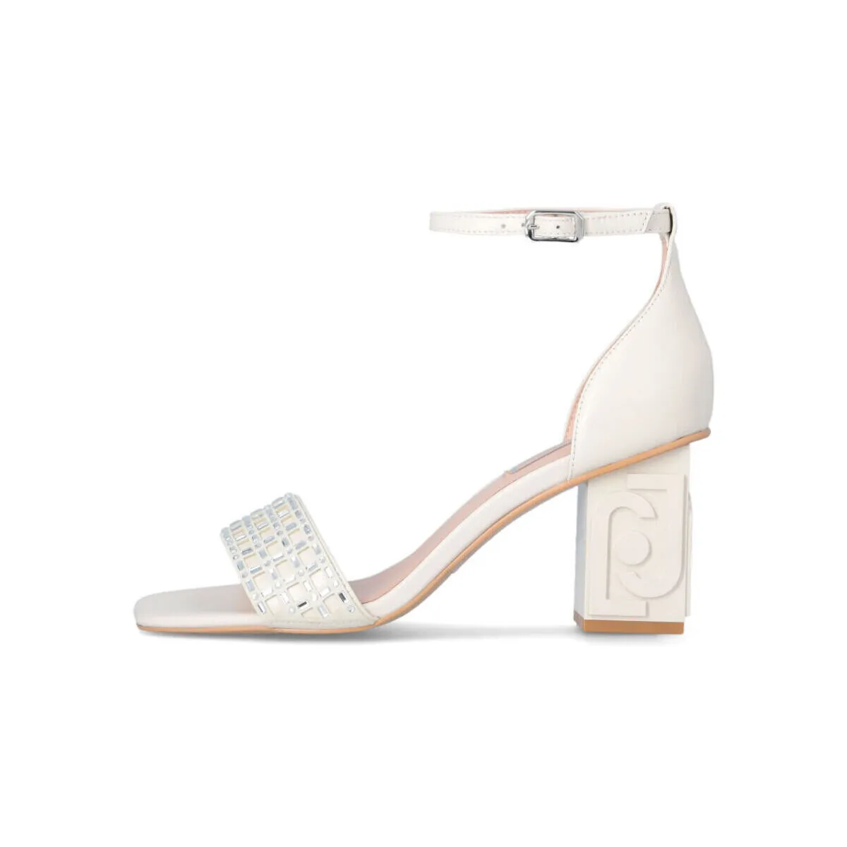 Sandalias blancas con tira decorativa