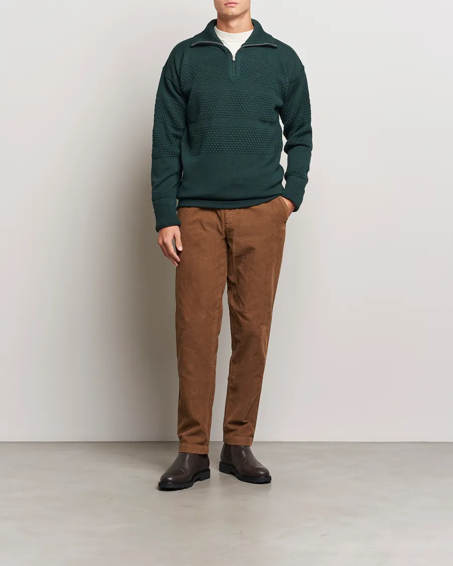 S.N.S. Herning Fisherman Wool Half Zip Sweater Thunder Green