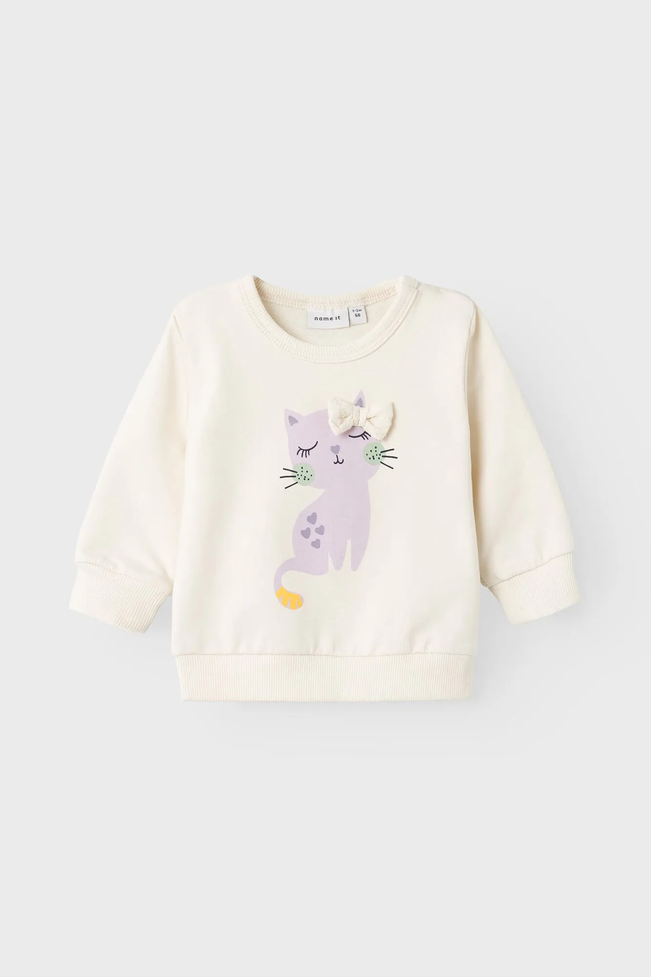 Sudadera bebé niña con divertido gatito