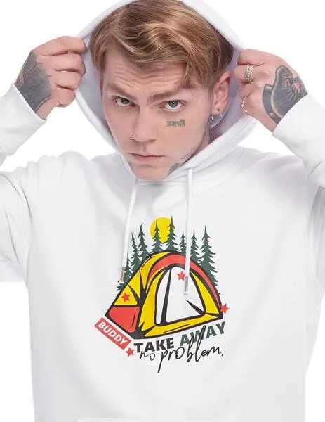 Sudadera Buddy Hut blanca para hombre