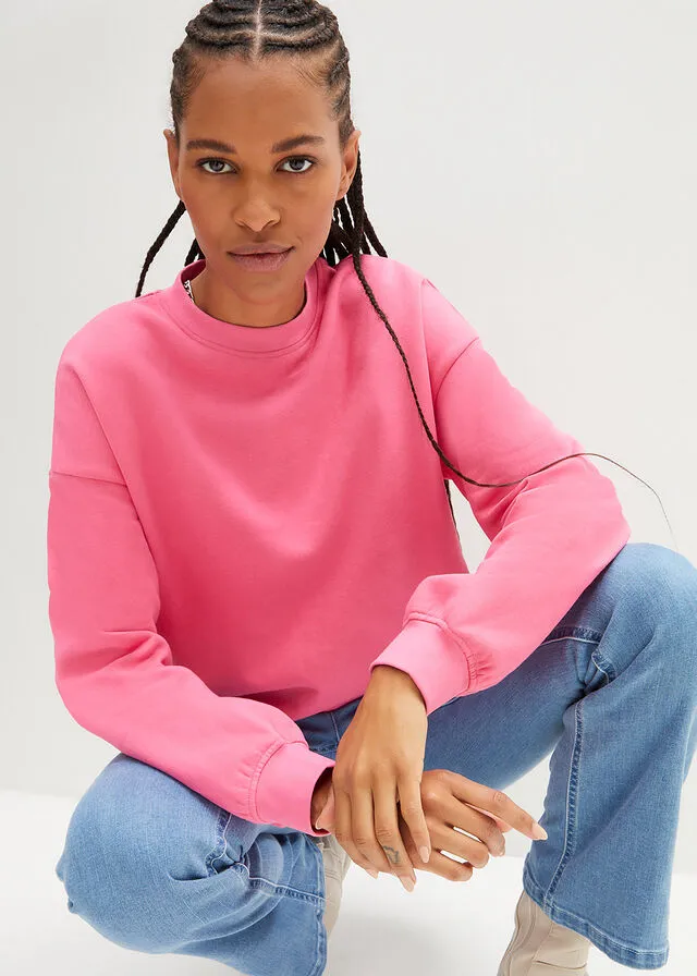 Sudadera con hombros caídos Rosa