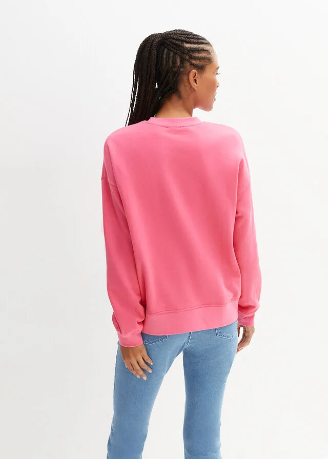 Sudadera con hombros caídos Rosa