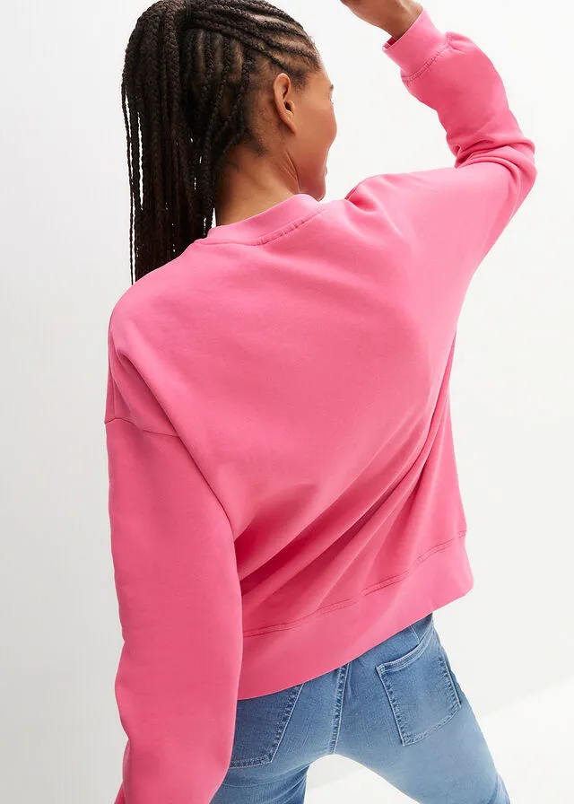 Sudadera con hombros caídos Rosa