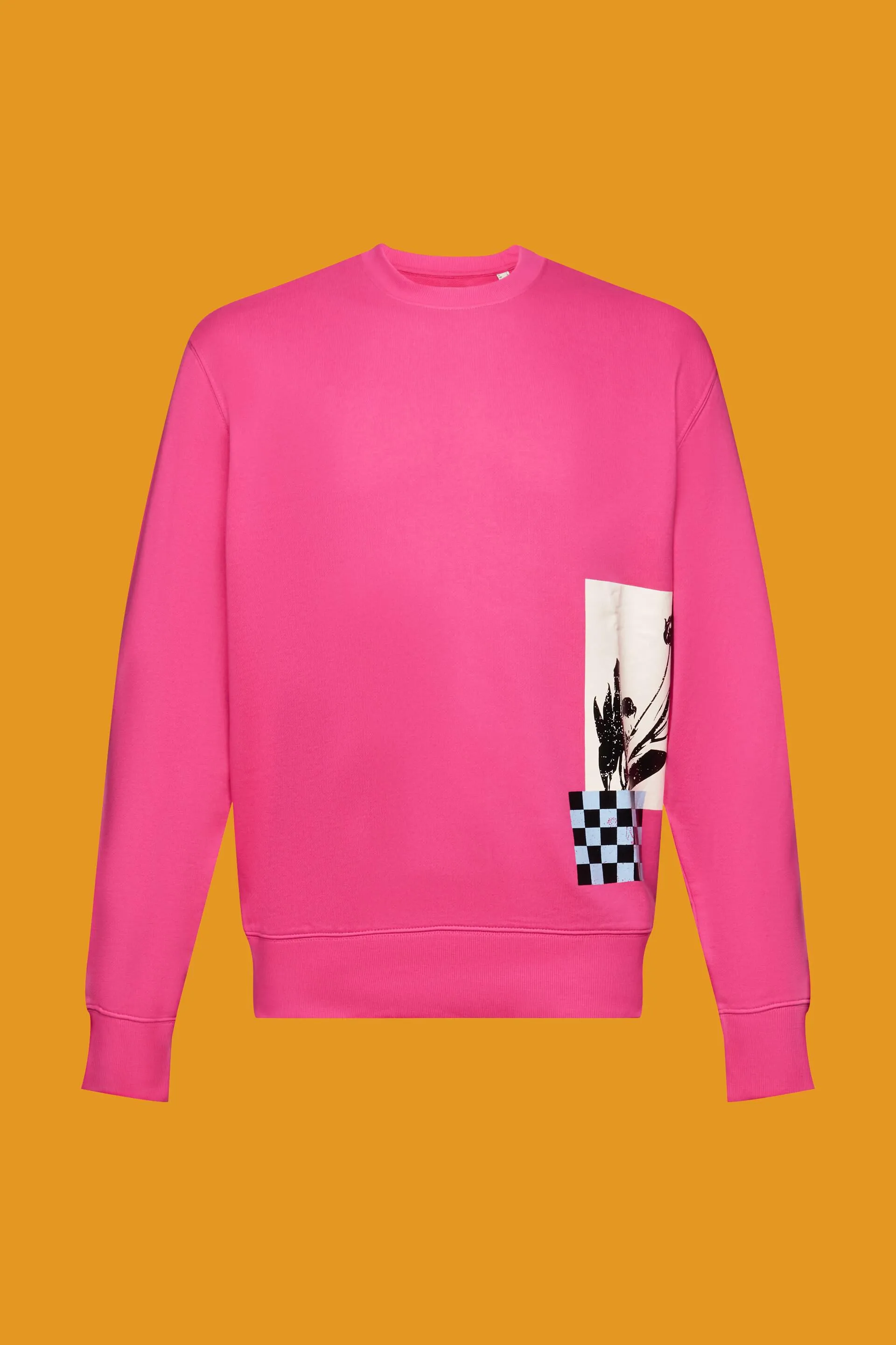 Sudadera de cuello redondo con estampado, 100% algodón