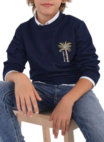 Sudadera Mayoral Bolsillo Marino para Niño