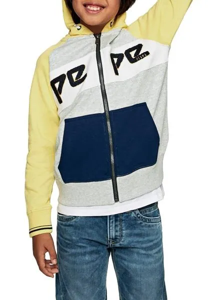 sudadera pepe jeans charles amarillo para niño