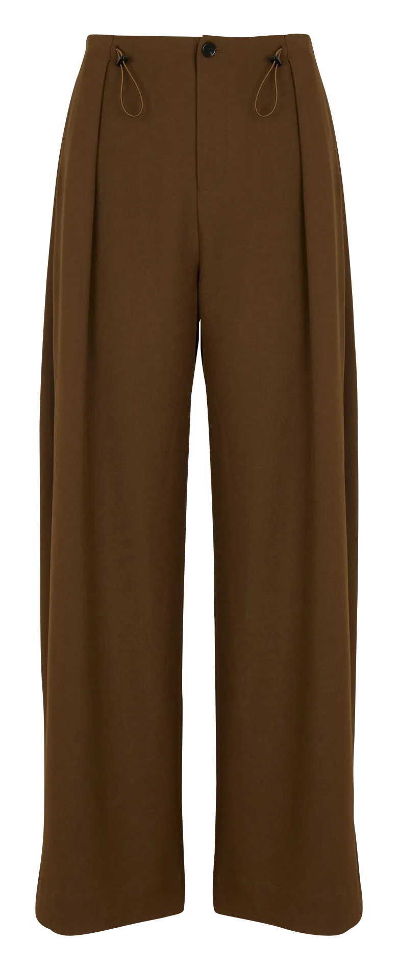 SUNCOO JIO  PANTALóN DE TALLE ALTO ANCHO EN MARRON