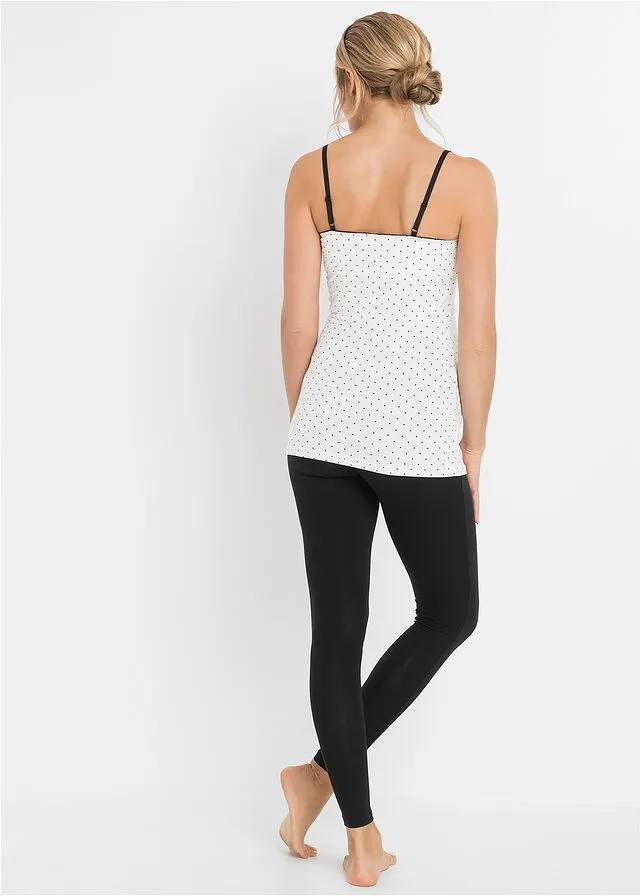 TOP DE LACTANCIA (2 UNIDADES) CON ALGODóN NEGROBLANCO ESTAMPADO