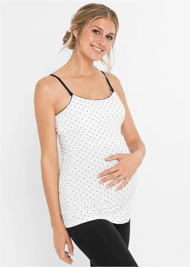 TOP DE LACTANCIA (2 UNIDADES) CON ALGODóN NEGROBLANCO ESTAMPADO