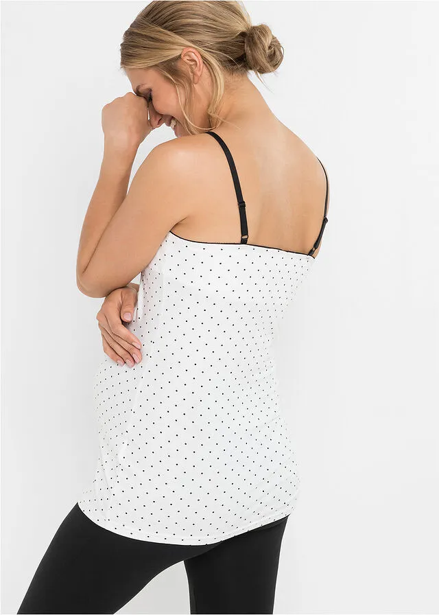 TOP DE LACTANCIA (2 UNIDADES) CON ALGODóN NEGROBLANCO ESTAMPADO