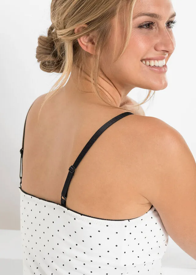 TOP DE LACTANCIA (2 UNIDADES) CON ALGODóN NEGROBLANCO ESTAMPADO